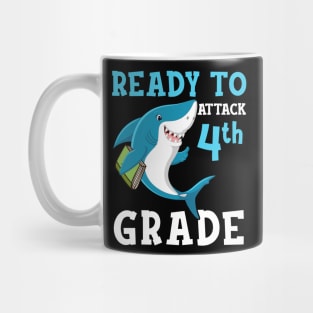 Kids Shark Ready To Attack Fourth Grade First Day of School Mug